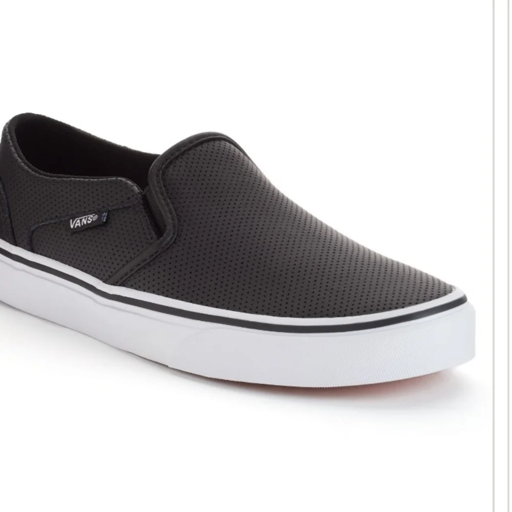 WOMEN'S VAN'S ASHER Sz 10 Black Slip-on Sneaker - Picture 3 of 6